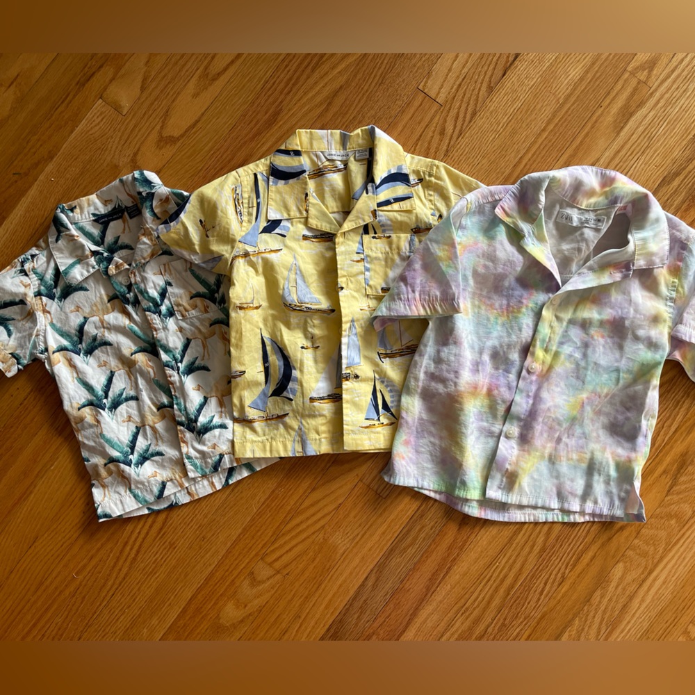 Bundle lot Janie and Jack Zara summer button up shirts